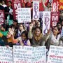Indian women and children in New Delhi stage a protest Tuesday to condemn the gang rape of a 23-year-old student on a city bus. Indian women and children in New Delhi stage a protest Tuesday to condemn the gang rape of a 23-year-old student on a city bus.