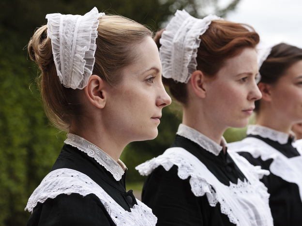 Housemaids Anna Smith (Joanne Froggatt) and Ethel (Amy Nuttall) are among the teeming staff required to keep an English manor running.