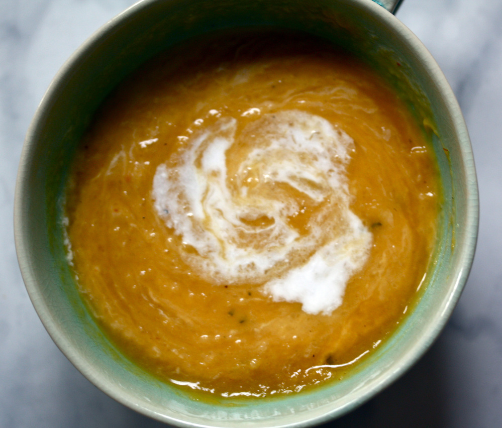 Pumpkin-Leek Soup With Coconut Milk