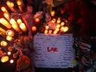 In Newtown: A memorial to the victims. In Newtown: A memorial to the victims.