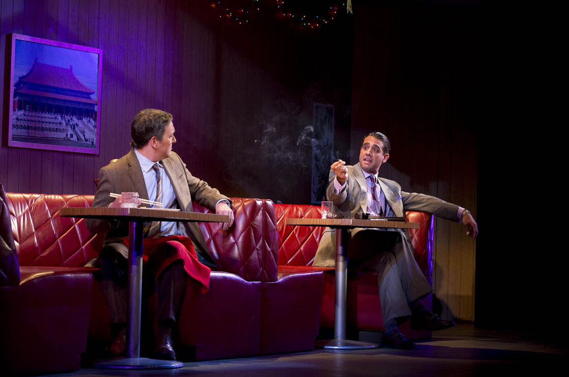 Bobby Cannavale (right) stars in Glengarry Glen Ross on Broadway. Cannavale has also starred in television shows such as HBO's Boardwalk Empire and in films such as The Station Agent.