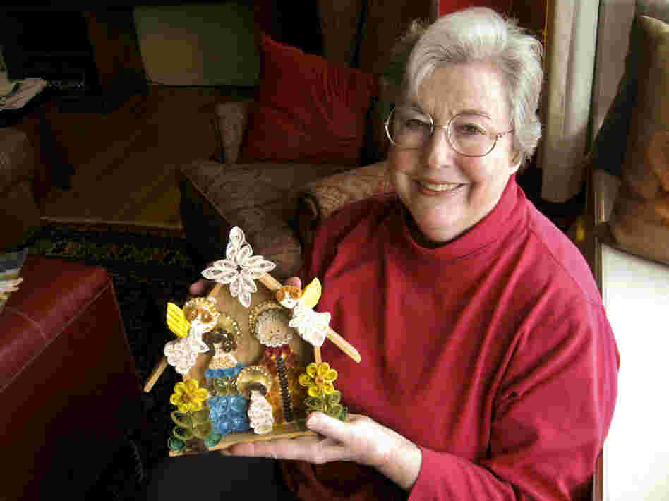 Dixon with one of the estimated 1,450 Nativities that she hopes to one day include in a museum.