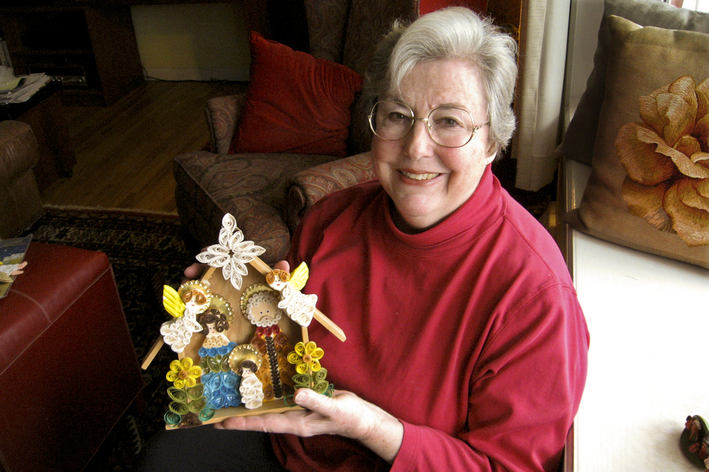 Dixon with one of the estimated 1,450 Nativities that she hopes to one day include in a museum.