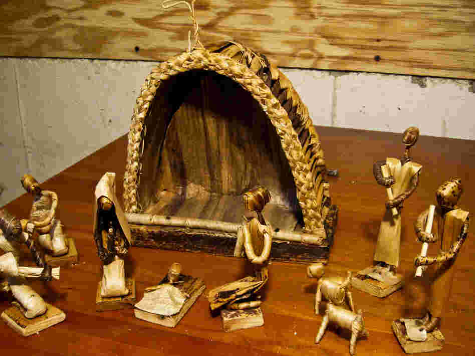 Dixon has gathered her Nativity collection from many sources around the world. She says this set is made of banana fronds and was given to her by a friend who was a missionary in Nigeria.