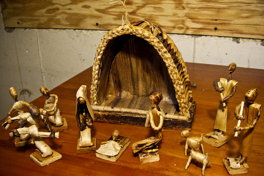 Dixon has gathered her Nativity collection from many sources around the world. She says this set is made of banana fronds and was given to her by a friend who was a missionary in Nigeria.