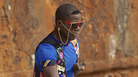Dancer Fogo de Deus, who is part of the Os Kuduristas project of traveling kuduro artists. Dancer Fogo de Deus, who is part of the Os Kuduristas project of traveling kuduro artists.
