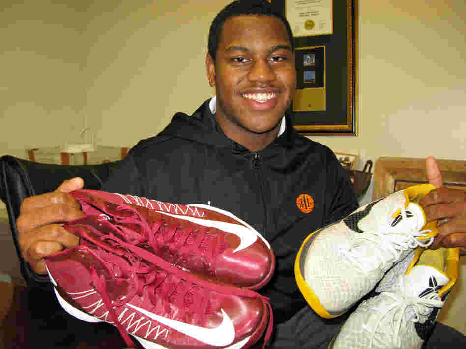 High school student Jon Ledbetter designs his own "NikeiD" sneakers. Ledbetter can post his designs on Nike's website, where other shoppers can also order them.