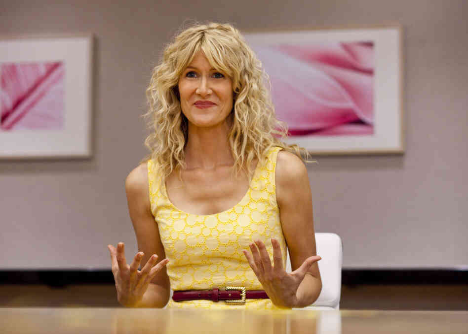 Laura Dern is Amy Jellicoe, a health and beauty executive who returns from a post-meltdown retreat to pick up the pieces of her broken life in the HBO series Enlightened.