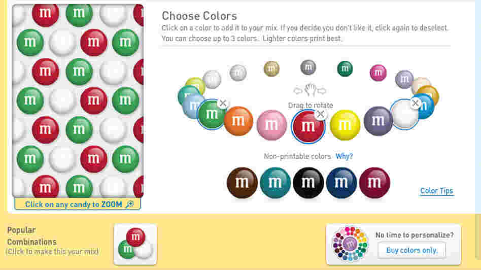 M&M's lets customers create their own mix by choosing colors and even adding personalized photos and messages.