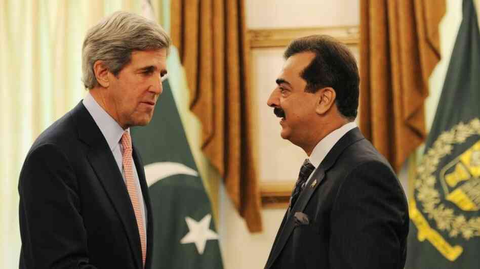 U.S. Sen. John Kerry (left), who was nominated Friday to be secretary of state, is shown shaking hands with Pakistani Prime Minister Yousuf Raza Gilani during a trip to Pakistan last year.
