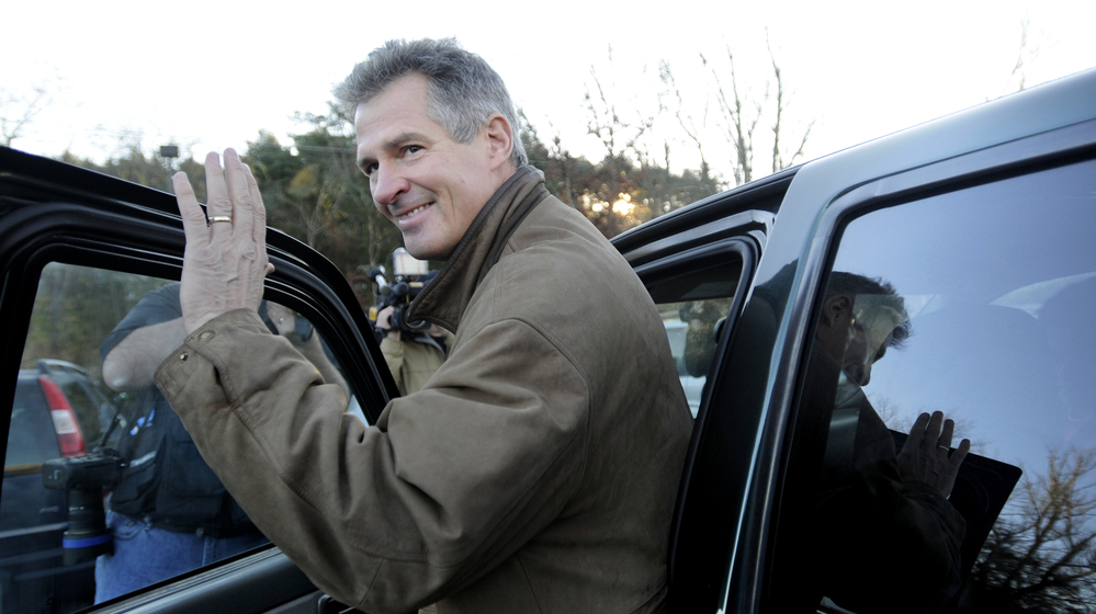 Sen. Scott Brown, R-Mass., gets into his pickup truck after voting in Wrentham, Mass., on Nov. 6. Brown lost the election to Democrat Elizabeth Warren, but both he and his truck could be back on the campaign trail soon.