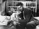 James Stewart, as George Bailey, hugs Karolyn Grimes, who plays his daughter Zuzu, in Frank Capra's It's a Wonderful Life. James Stewart, as George Bailey, hugs Karolyn Grimes, who plays his daughter Zuzu, in Frank Capra's It's a Wonderful Life.