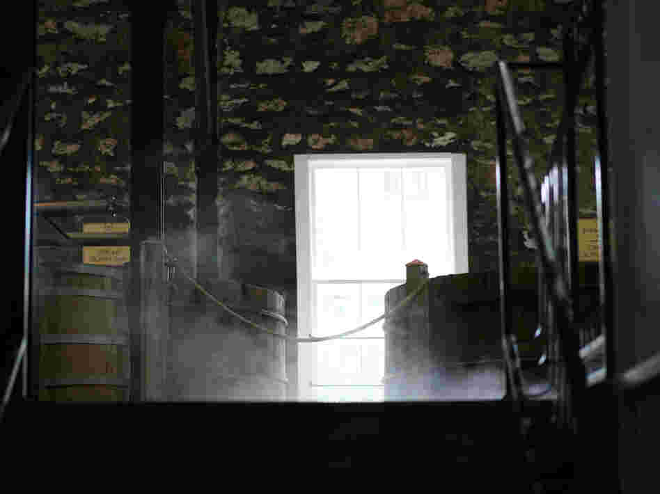 A vat at the Woodford Reserve Distillery, built in 1838 near Versailles, Ky., gets a steam cleaning. A vat at the Woodford Reserve Distillery, built in 1838 near Versailles, Ky., gets a steam cleaning.