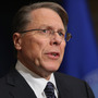 National Rifle Association Executive Vice President Wayne LaPierre at this morning's news conference in Washington, D.C.