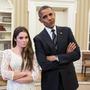 That's a meme: President Obama and gymnast McKayla Maroney struck her "McKayla is not impressed" pose when members of the Olympics team visited the White House in November.