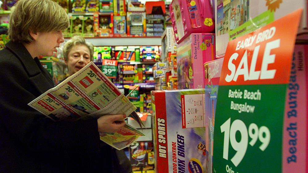 Shoppers at a K-B Toy store in northern Virginia last month.