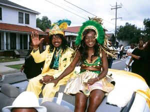 Ernie and Antoinette K-Doe in a Treme neighborhood parade in 2000.