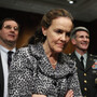 Defense Undersecretary for Policy Michele Flournoy talks with Marines Lt. Gen. John Paxton on Capitol Hill in 2010. Flournoy has since left her position to spend more time with her three children. Defense Undersecretary for Policy Michele Flournoy talks with Marines Lt. Gen. John Paxton on Capitol Hill in 2010. Flournoy has since left her position to spend more time with her three children.