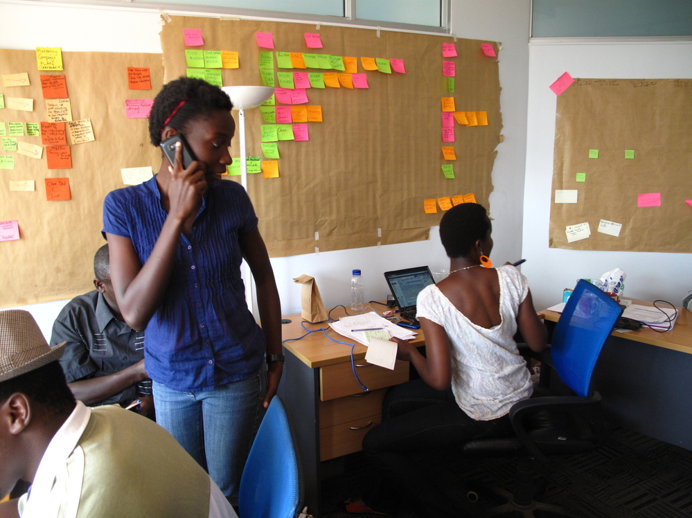 Kenyan Susan Oguya created an app to help farmers in her homeland. Shown here in the office of her company, M-Farm, she also belongs to the group Akirachix, which seeks to bring more Kenyan women into the tech world.