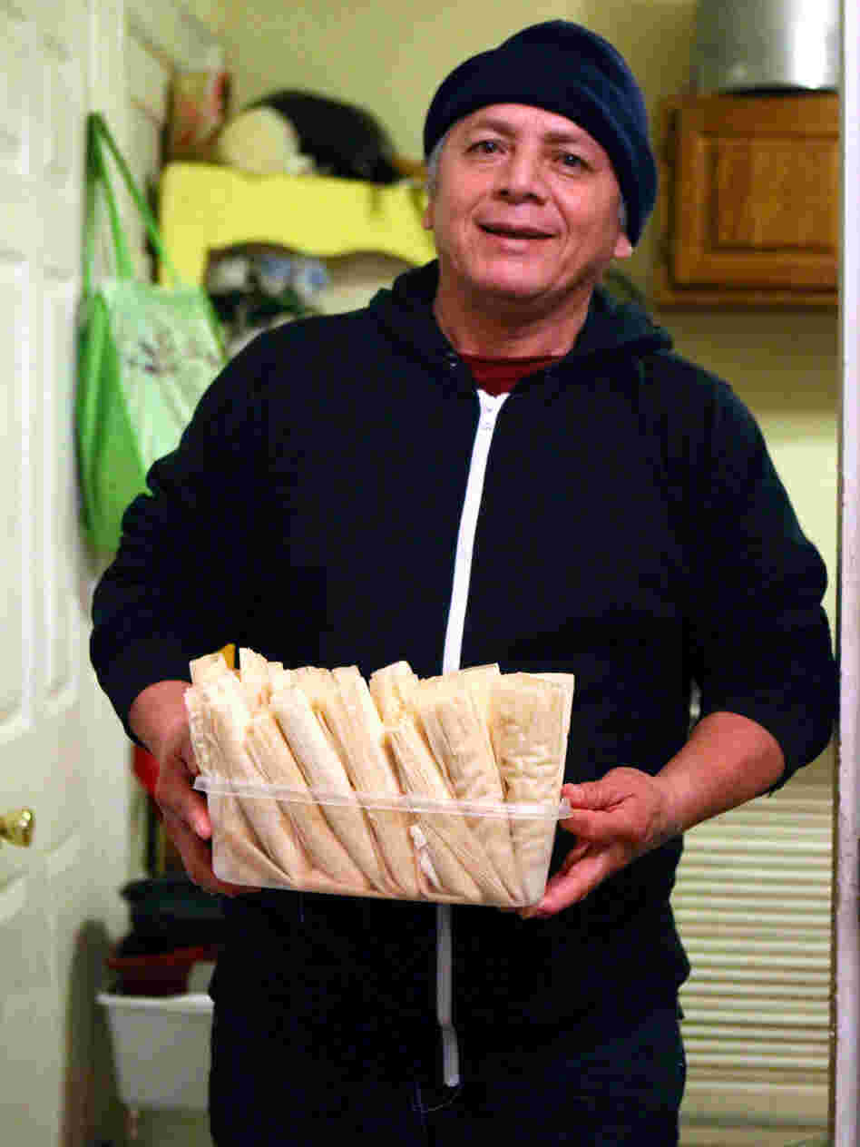 Ofelio Crespo makes tamales in his home all year, but December is particularly busy.