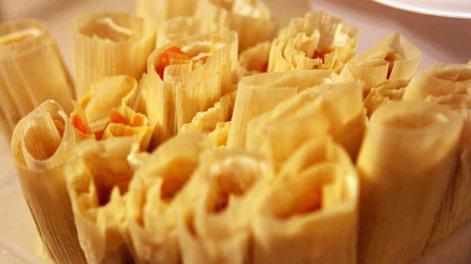 Ofelio makes tamales in his home, Dec. 20.