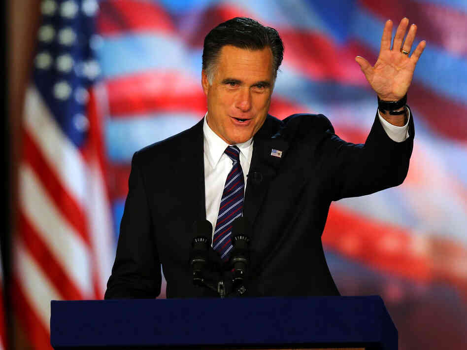 Republican presidential nominee Mitt Romney on Election Night in Boston, as he conceded the race to President Obama.