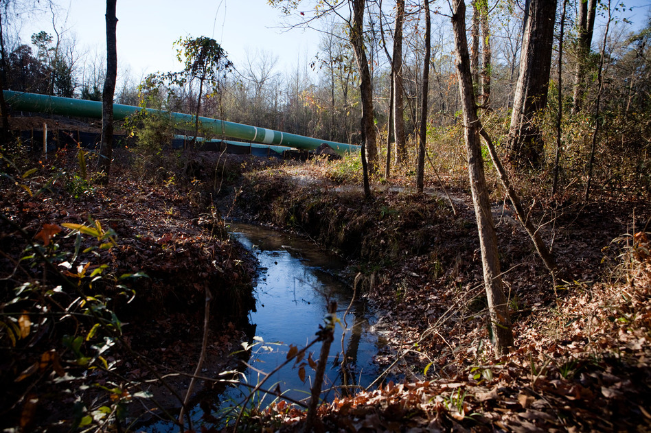 The Keystone XL pipeline now cuts through Daniel's property and the crystal-clear stream, which Daniel used to drink from, is cloudy and murky.