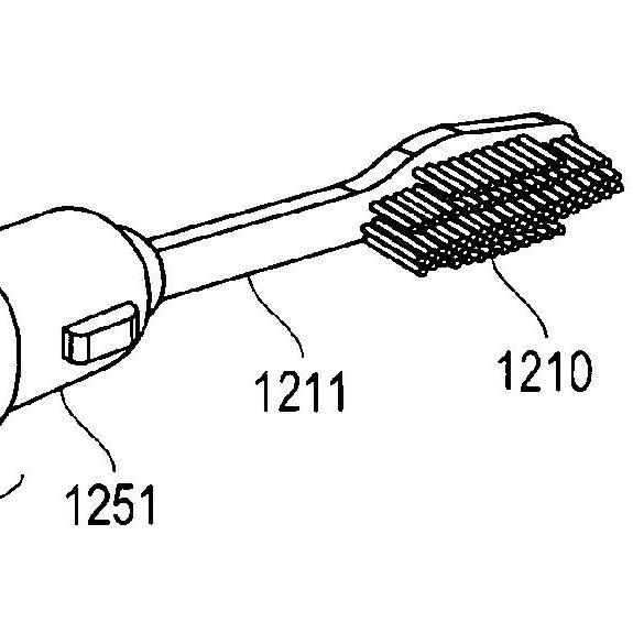 A drawing from Michael Davidson's 2012 patent for "Toothbrush And Method Of Using The Same."