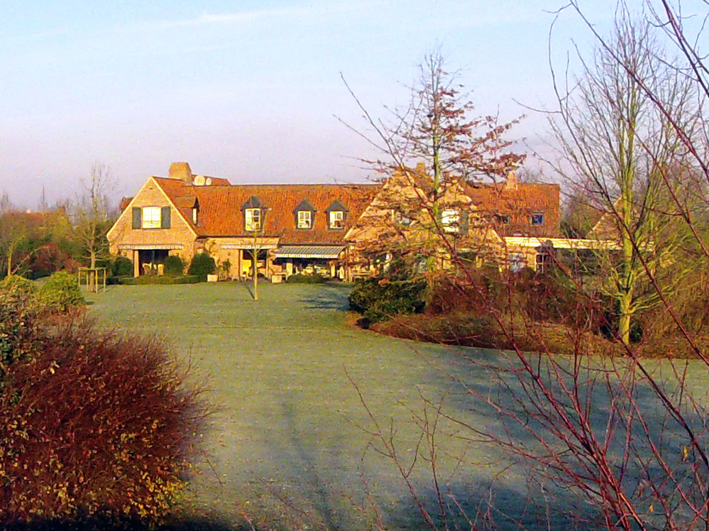 A photo taken on Dec. 12 shows a house in the Belgian village of Nechin allegedly bought by Depardieu.