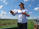 Katia Abreu, a senator and landholder who heads the powerful landowners bloc in Brazil's legislature, takes a look at the new plantations on her 12,000-acre farm. Katia Abreu, a senator and landholder who heads the powerful landowners bloc in Brazil's legislature, takes a look at the new plantations on her 12,000-acre farm.