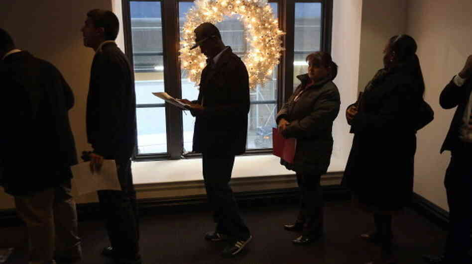 The line at a job fair earlier this month in Manhattan.