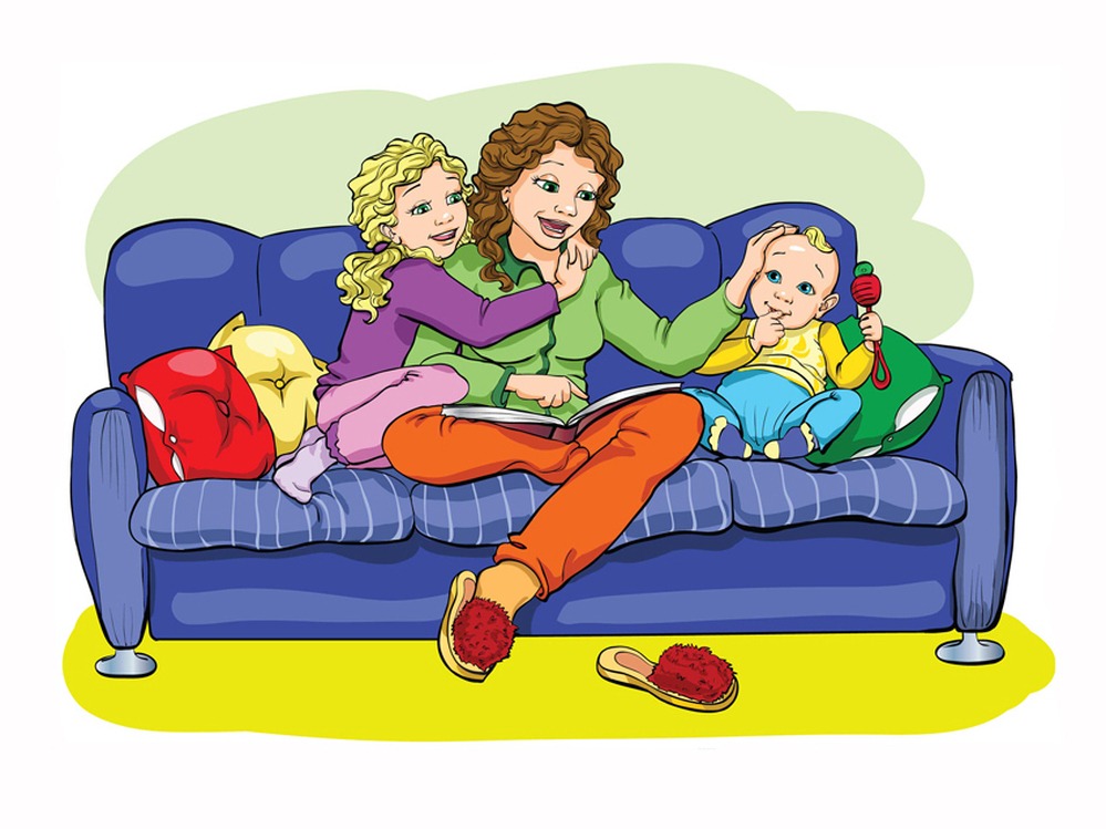 A hug is good for Mom, and good for her daughter.