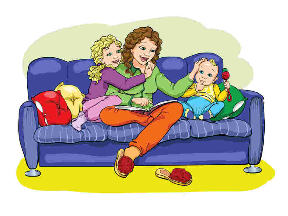 A hug is good for Mom, and good for her daughter.