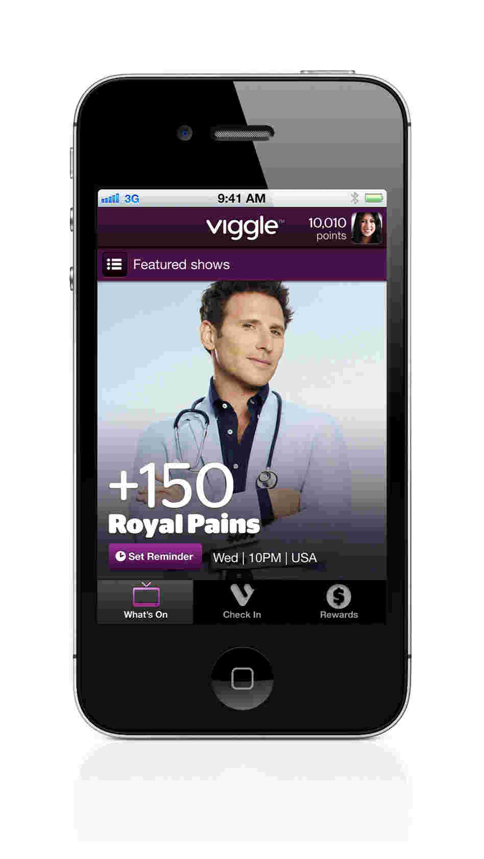When you tap the screen, Viggle's software for iPhones and iPads listens to what's on, recognizes what you're watching and gives you credit. Rack up a certain number of points, and you'll be rewarded with a gift card from retailers such as Burger King and Starbucks. When you tap the screen, Viggle's software for iPhones and iPads listens to what's on, recognizes what you're watching and gives you credit. Rack up a certain number of points, and you'll be rewarded with a gift card from retailers such as Burger King and Starbucks.