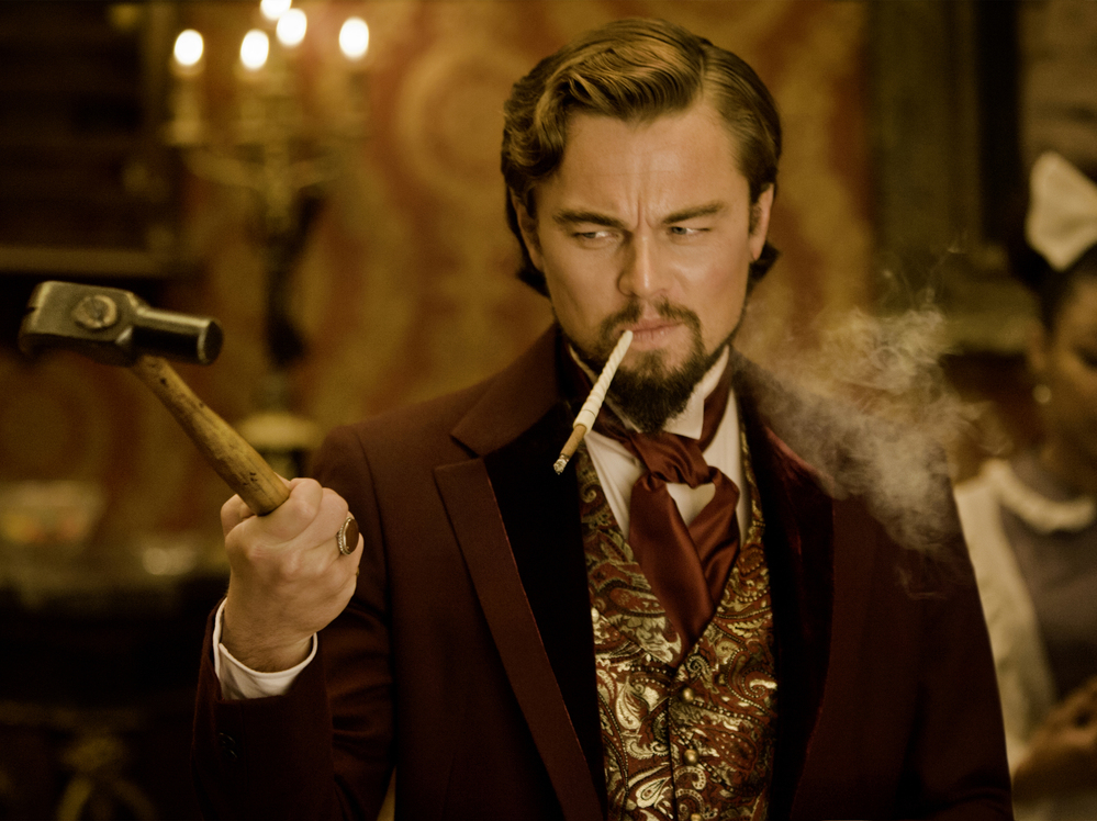 Calvin Candie (Leonardo DiCaprio), a slave owner, holds Django's wife captive.
