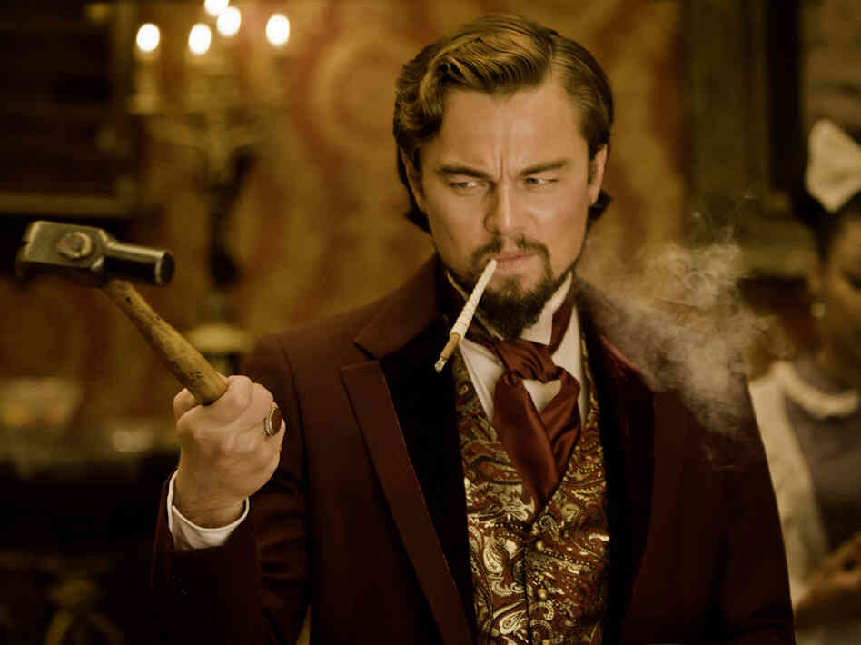 Calvin Candie (Leonardo DiCaprio), a slave owner, holds Django's wife captive.