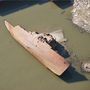 This WWII-era minesweeper once was a floating museum in St. Louis. Swept away in a 1993 flood, it has been under water in the river for most of the years since. But the ship has been exposed as the river's water level has fallen. (Photo taken on Dec. 14.)