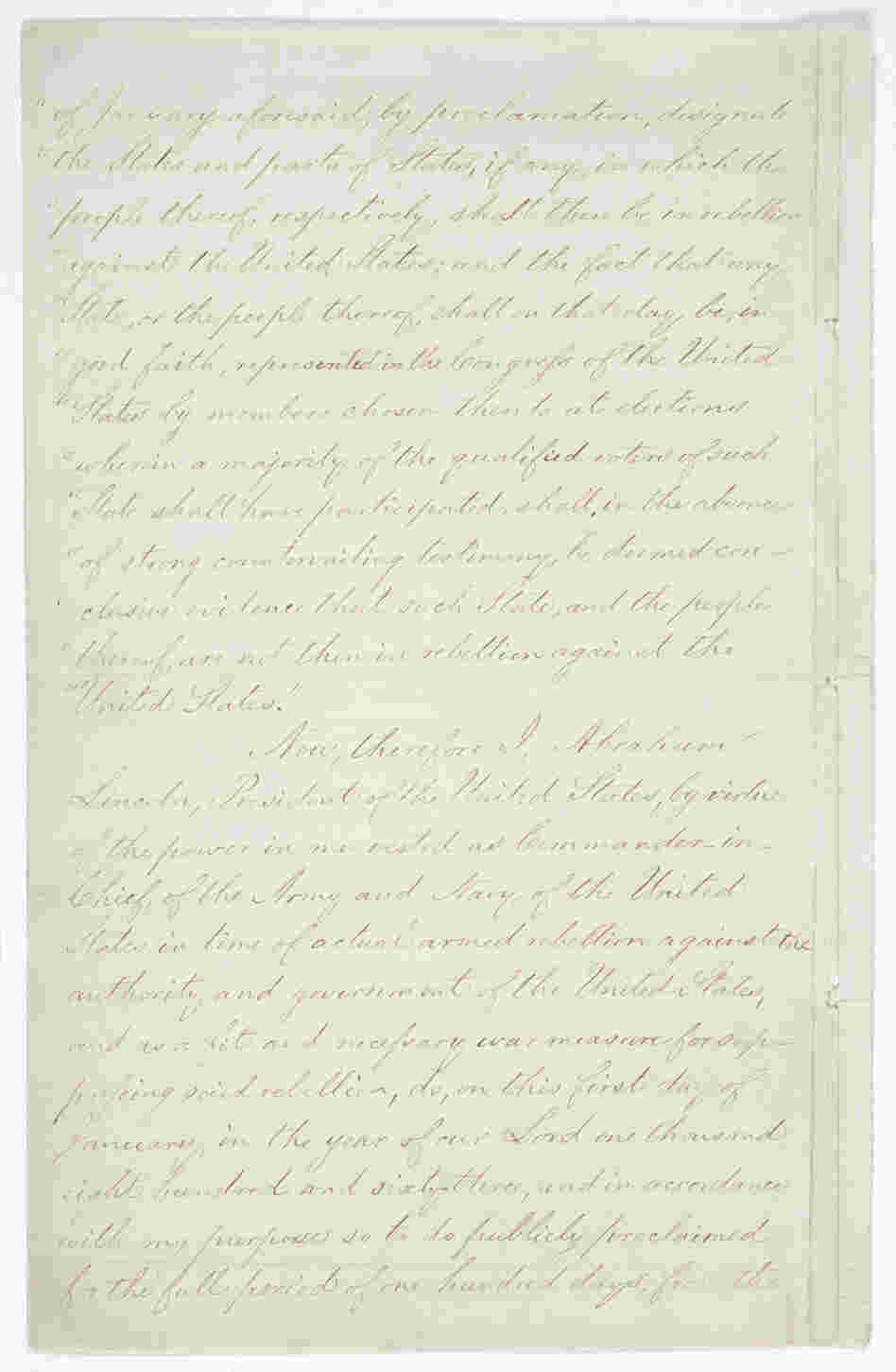 Page 2 of the Emancipation Proclamation.