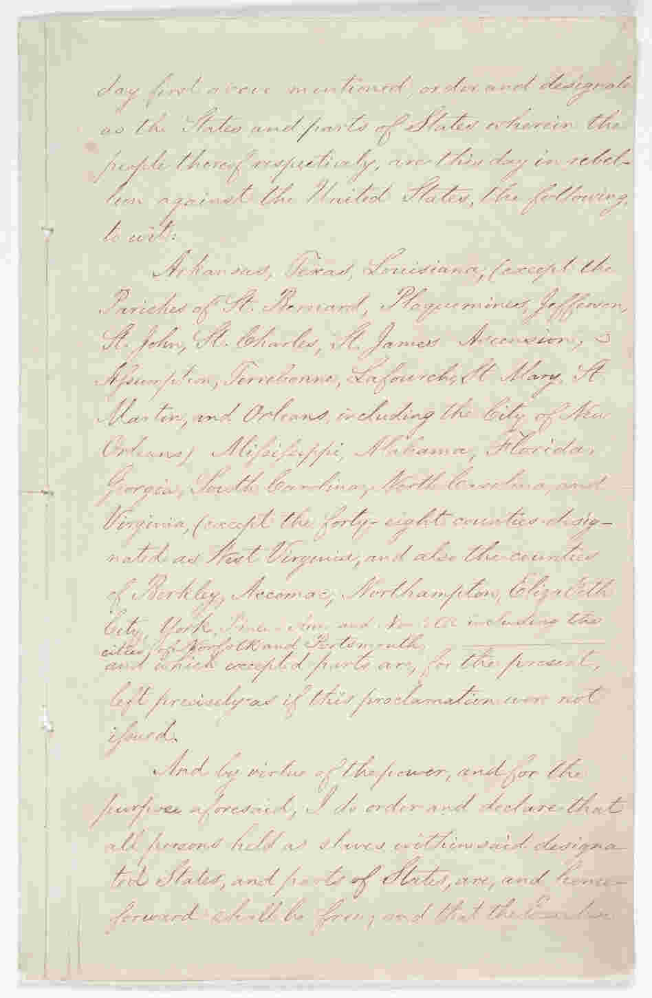 Page 3 of the Emancipation Proclamation.