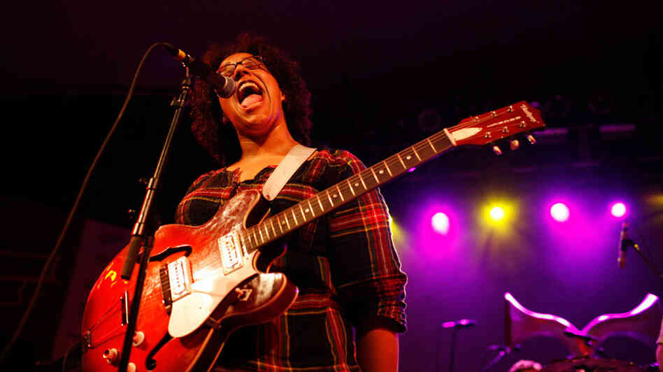 The Alabama Shakes' lead singer, Brittany Howard, onstage at NPR Music's SXSW showcase at Stubb's Wednesday night.