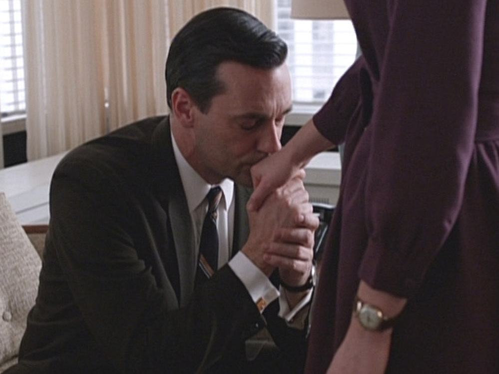 Don Draper (Jon Hamm) and Peggy Olson (Elisabeth Moss) in the pivotal Mad Men episode, "The Other Woman." Don Draper (Jon Hamm) and Peggy Olson (Elisabeth Moss) in the pivotal Mad Men episode, "The Other Woman."