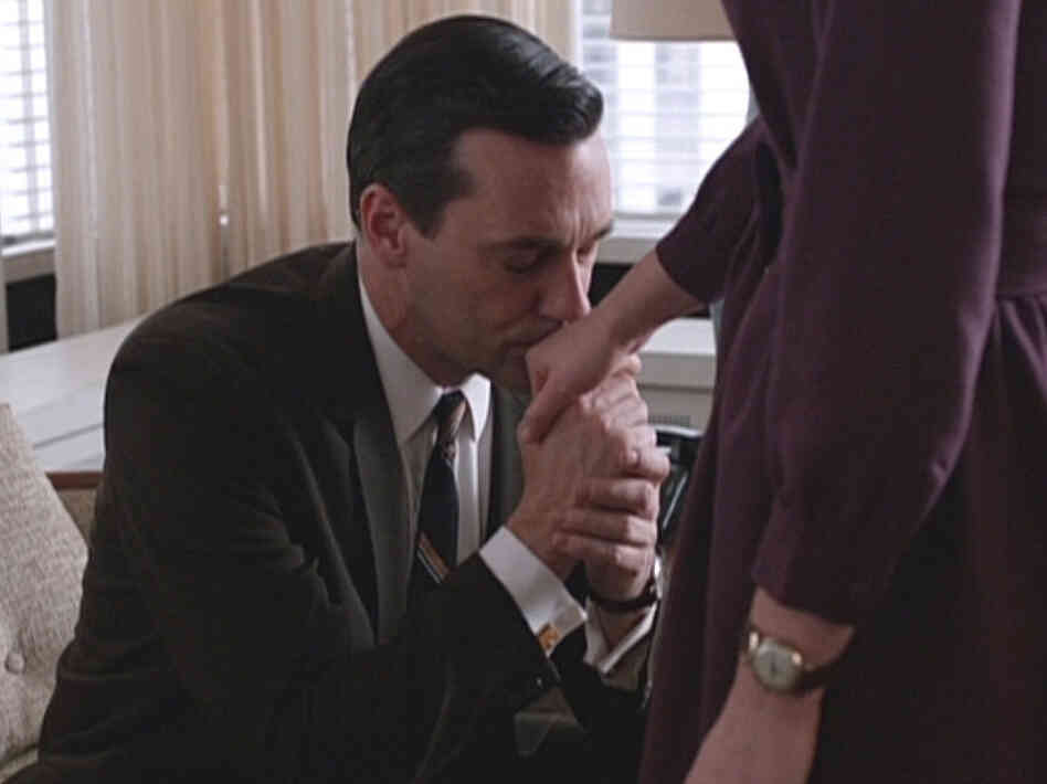 Don Draper (Jon Hamm) and Peggy Olson (Elisabeth Moss) in the pivotal Mad Men episode, "The Other Woman."