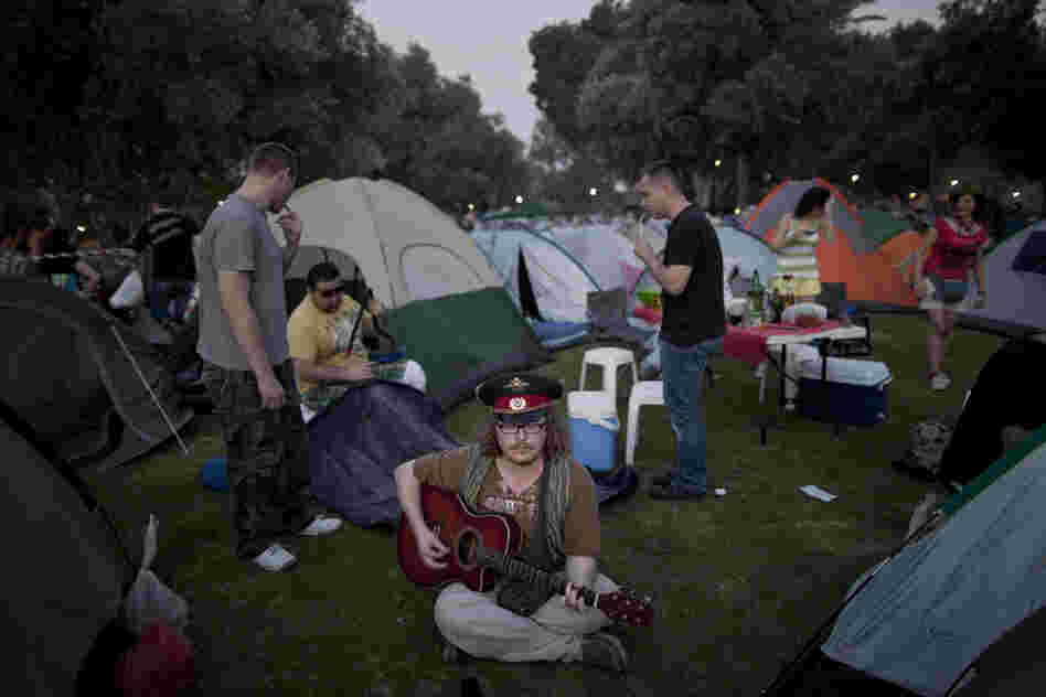 People gather for a Russian folk music festival in northern Israel in May. About 2,000 immigrants from the former Soviet Union attended the two-day festival, singing Russian standards, barbecuing and drinking vodka.