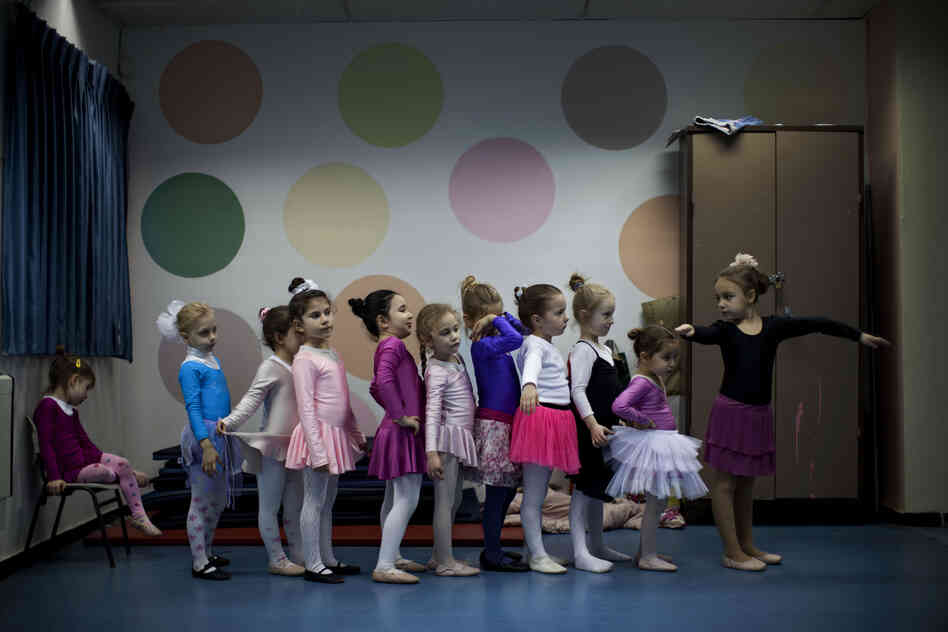 Children of immigrants from the former Soviet Union attend a ballet class in Lod, central Israel. Some prominent ballet dancers left the former Soviet Union for Israel, forming ballet schools and continuing a dance culture highly regarded in their countries of origin.