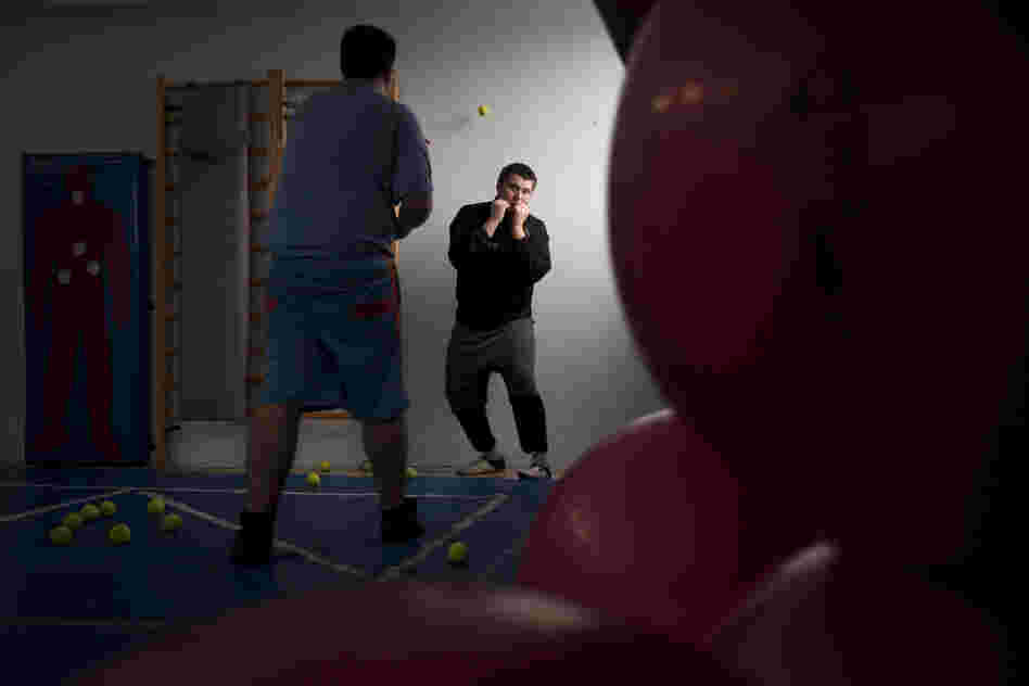 Russian-speaking Israeli immigrants train at a boxing club in Ashdod, a southern Israeli city heavily populated by immigrants from the former Soviet Union.