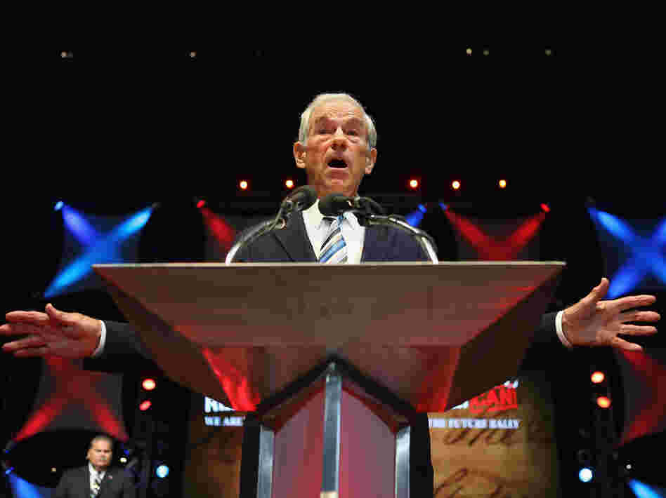 Rep. Ron Paul, R-Texas, speaks at the University of South Florida in Tampa on Aug. 26, 2012.