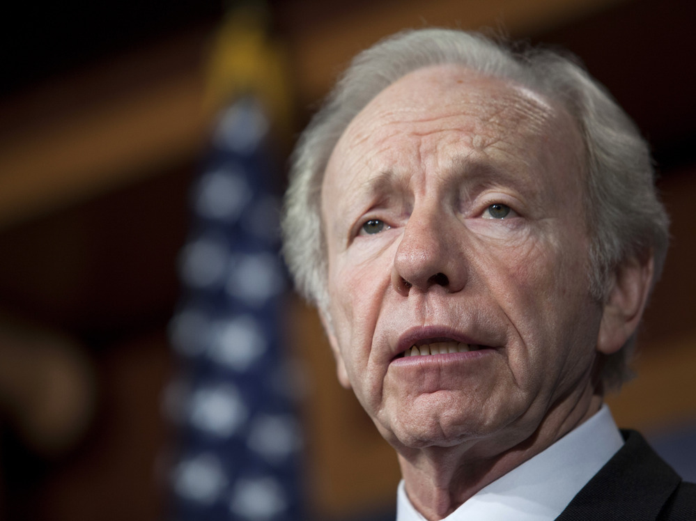 Sen. Joe Lieberman, I-Conn., speaks on Capitol Hill on Dec. 31, 2012.
