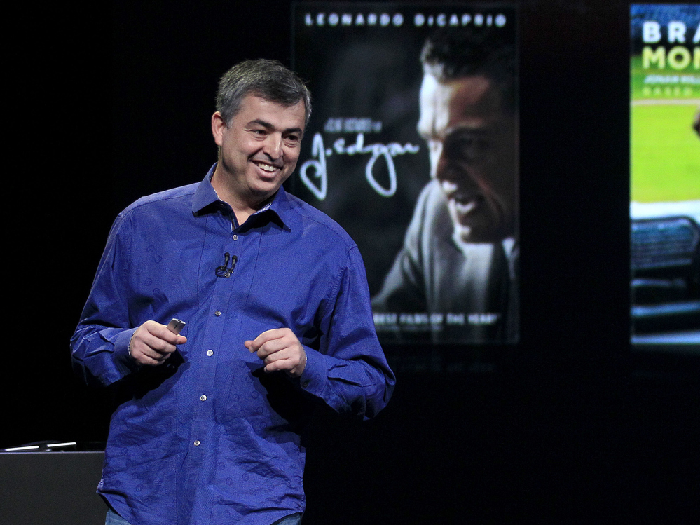 Eddy Cue, Apple's senior vice president of Internet software and services, speaks at an Apple event in San Francisco, last March.