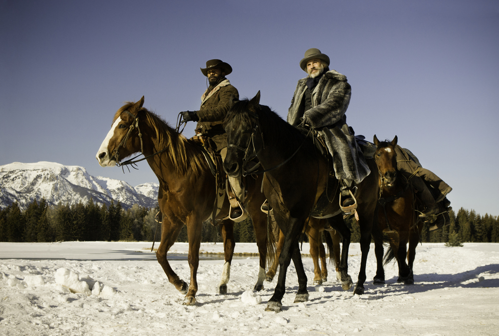 Christoph Waltz and Jamie Foxx star in Tarantino's new spaghetti western-inspired film, Django Unchained.