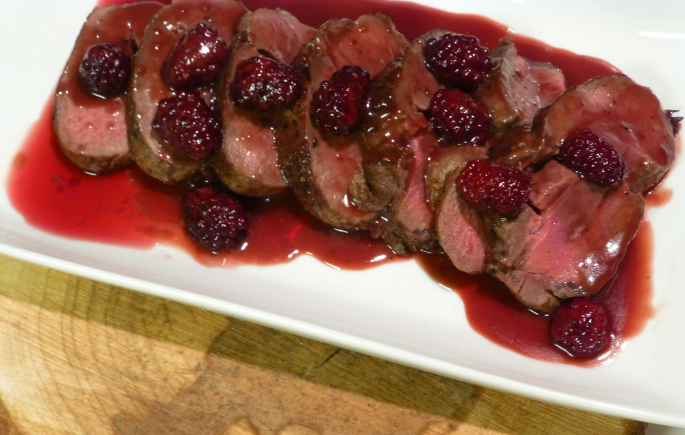 Roast Venison Loin With Blackberry Bordelaise